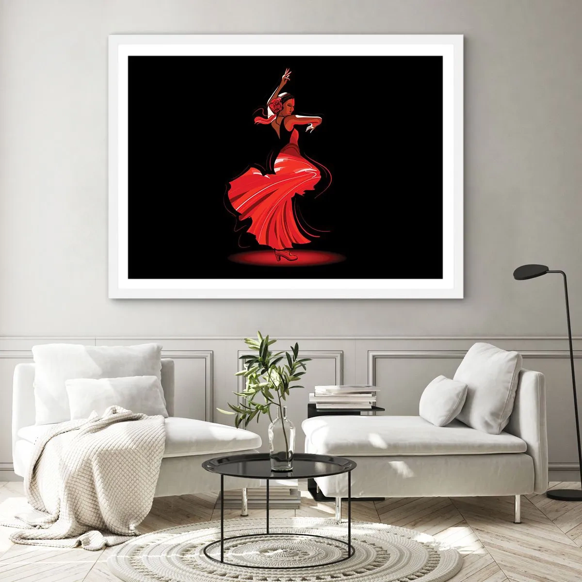 Affiche dans un cadre blanc - Poster - L'esprit fougueux du flamenco - 70x50 cm