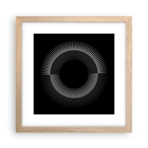 Affiche dans un chêne clair - Poster - Soleil noir - 30x30 cm