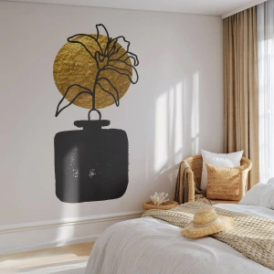 Papier Peint Autocollant Deluxe Sticker - La beauté vaut son pesant d'or - Vase, Fleurs, Minimalisme - 500x350 cm
