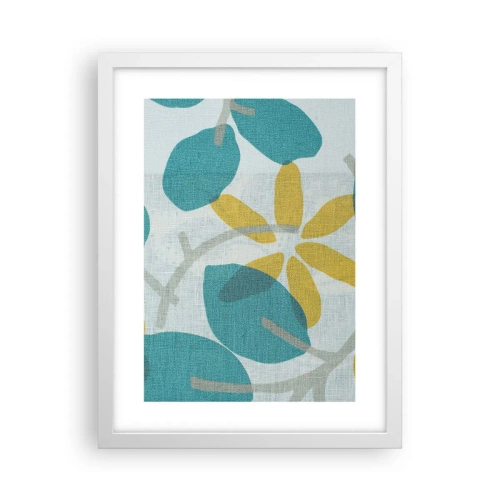 Affiche dans un cadre blanc - Poster - Wśród lazurowych liści - 30x40 cm