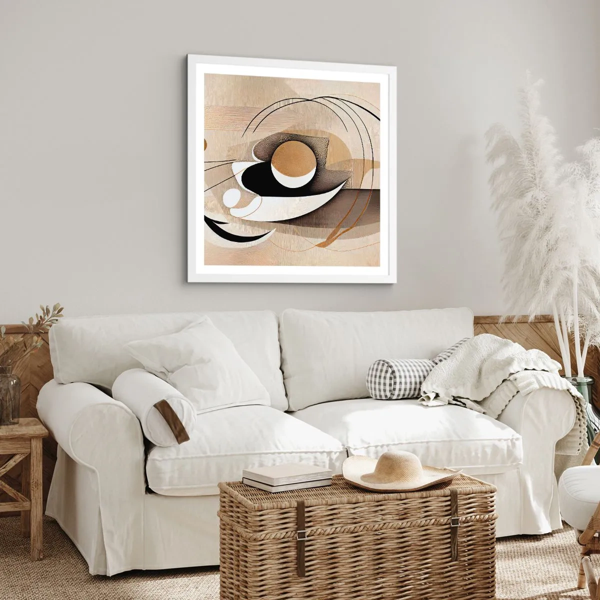 Affiche dans un cadre blanc - Poster - Composition : l'essence des choses - 60x60 cm