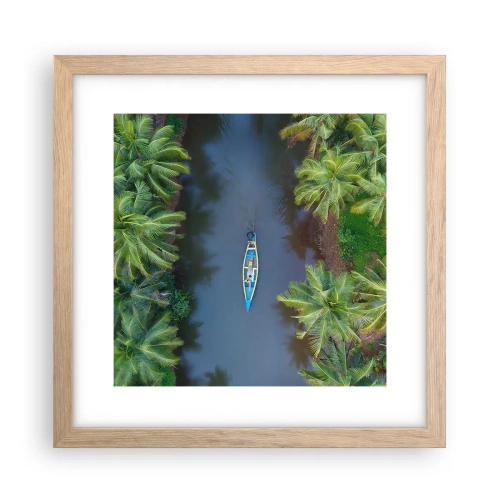 Affiche dans un chêne clair - Poster - Sur un sentier tropical - 30x30 cm