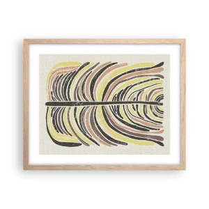 Affiche dans un chêne clair - Poster - Abstraction pleine de vie - 50x40 cm