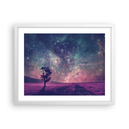 Affiche dans un cadre blanc - Poster - Sous un ciel magique - 50x40 cm