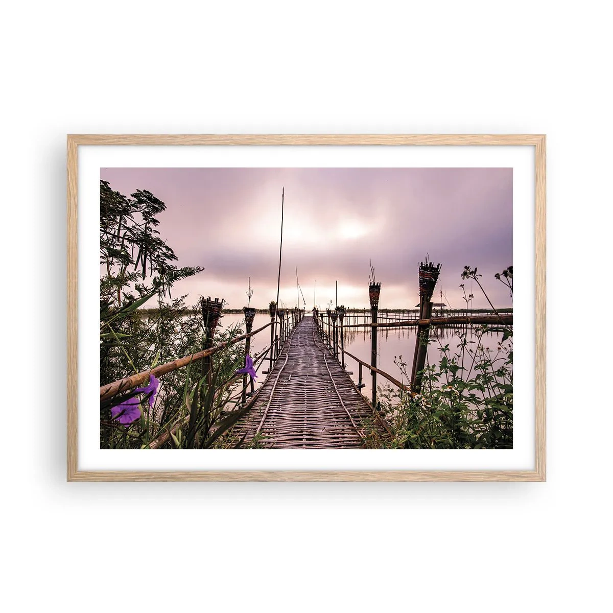 Affiche dans un chêne clair - Poster - Le silence et le calme d'Asie - 70x50 cm