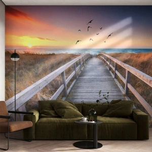 Papier Peint Photo Premium Sand - Envol des espaces - Paysage, Mer, Plage - 250x175 cm
