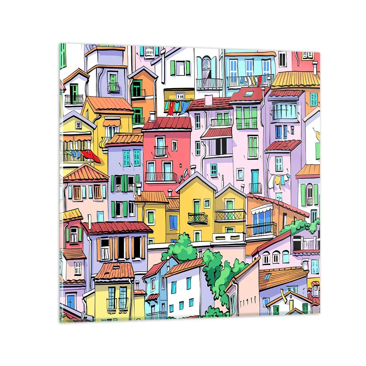 Impression sur verre - Image sur verre - Ville joyeuse - 60x60 cm