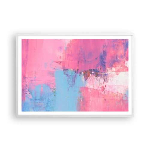 Affiche dans un cadre blanc - Poster - Du rose, du bleu et une pincée de lumière - 100x70 cm