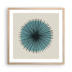 Affiche dans un chêne clair - Poster - Rayonnant dans l'azur - 50x50 cm