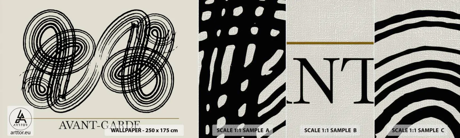 Échantillon de Papier Peint Premium Canvas - C'est venu spontanément - Minimalisme, scandinave, En écrivant - 100x30 cm