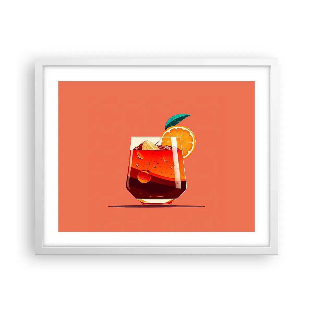 Affiche dans un cadre blanc - Poster - Rafraîchissement d'été - 50x40 cm