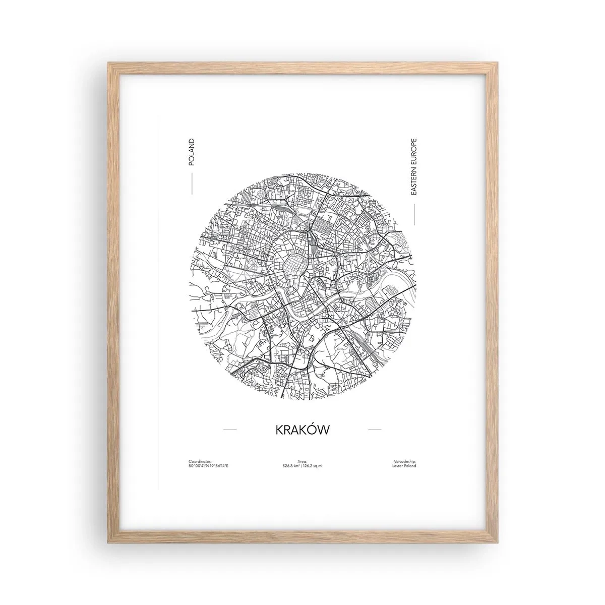 Affiche dans un chêne clair - Poster - Anatomie de Cracovie - 40x50 cm