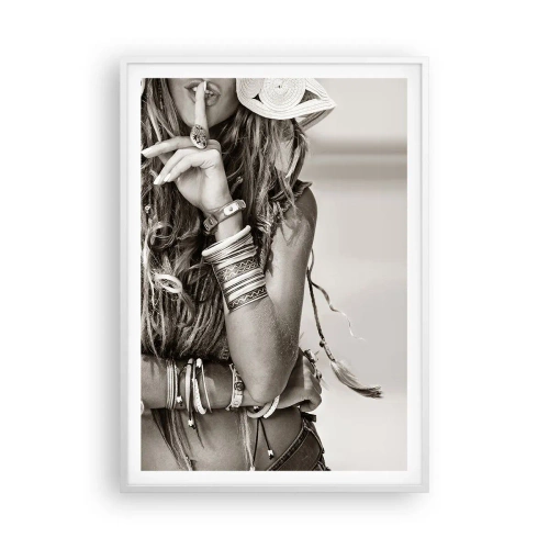 Affiche dans un cadre blanc - Poster - Comment va la fille - 70x100 cm
