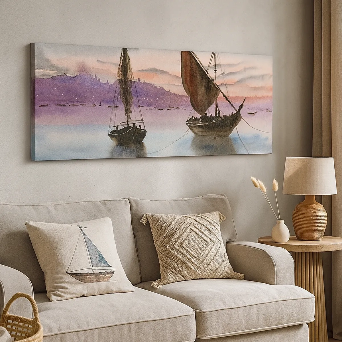 Impression sur toile - Image sur toile - Soirée au port - 30x30 cm