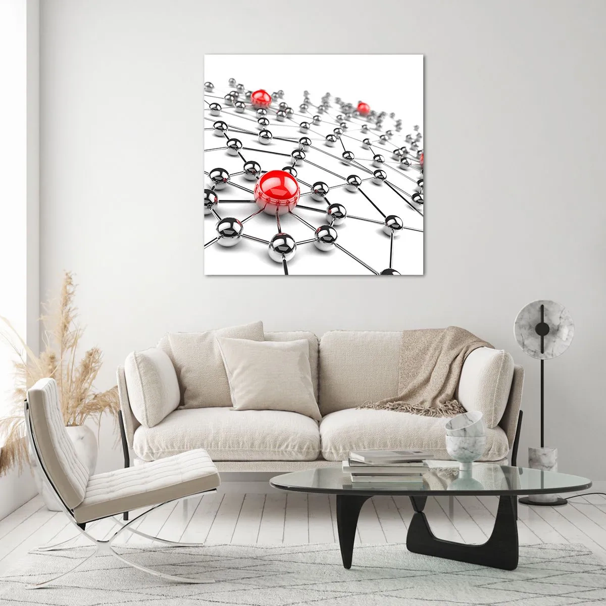 Impression sur verre - Image sur verre - Toile argentée - 50x50 cm