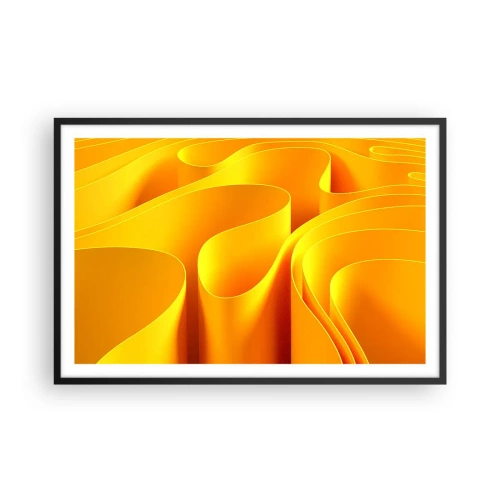 Affiche dans un cadre noir - Poster - Comme les vagues du soleil - 91x61 cm