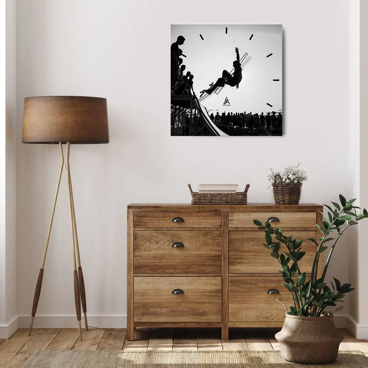 Horloge murale - Pendule murale - Héros et spectateurs - 40x40 cm