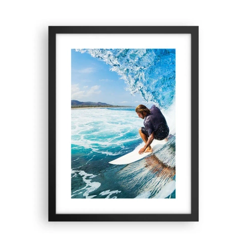 Affiche dans un cadre noir - Poster - Danse avec les vagues - 30x40 cm