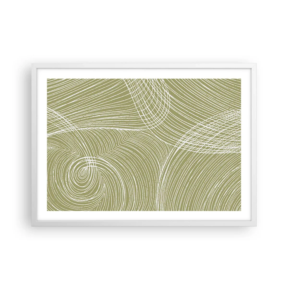 Affiche dans un cadre blanc - Poster - Abstraction complexe de blanc - 70x50 cm