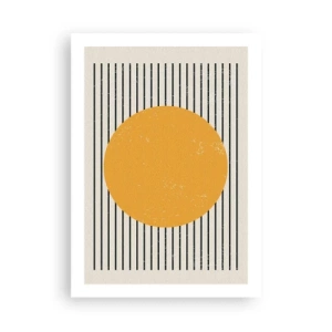 Affiche - Poster - Composition géométrique avec cercle et lignes orange - 50x70cm - Le pouvoir de la simplicité - Décoration murale moderne pour le salon et la chambre ARTTOR