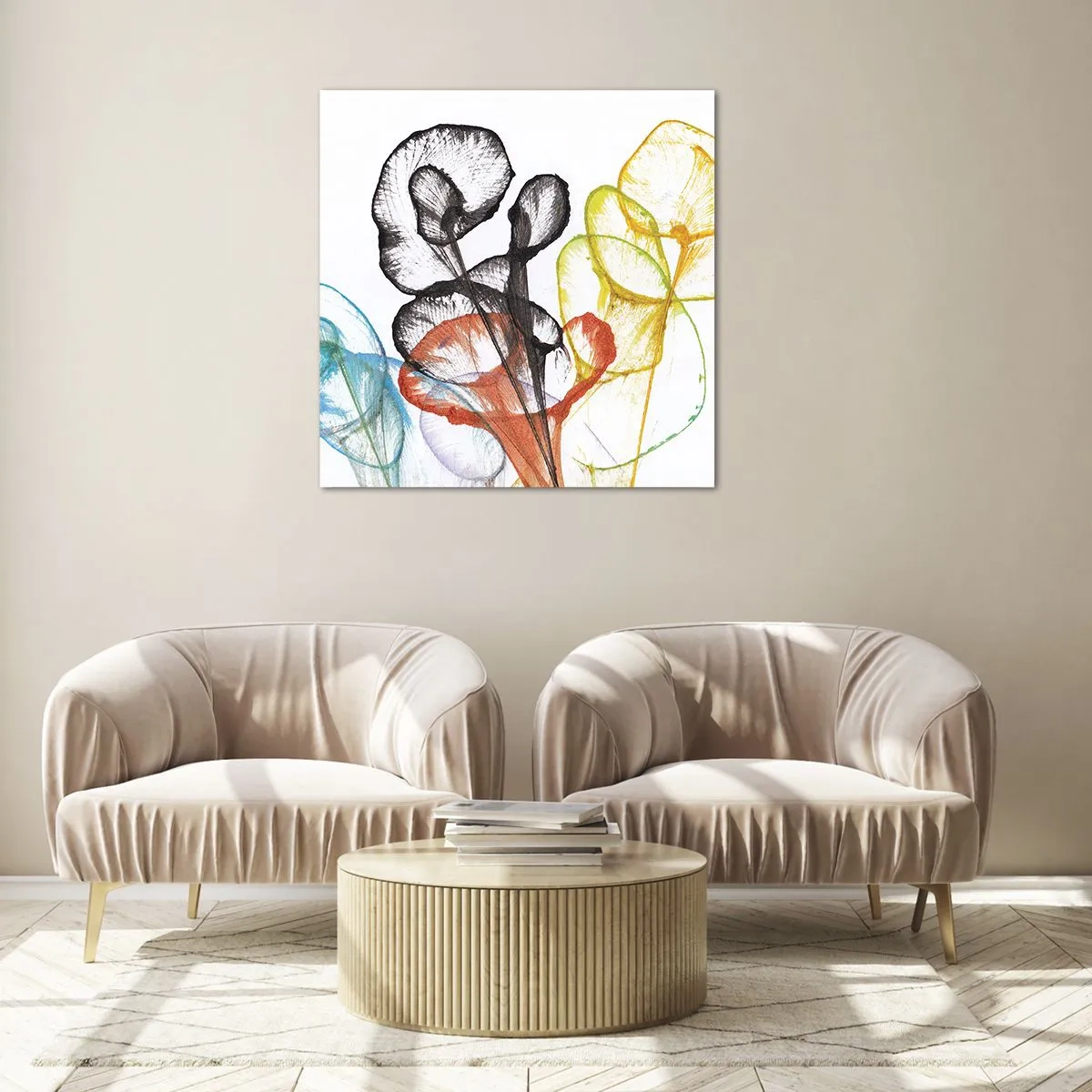 Impression sur verre - Image sur verre - Fleurs avec une âme - 70x70 cm