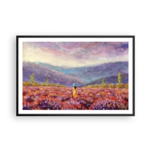 Affiche dans un cadre noir - Poster - Dans un monde lavande - 91x61 cm