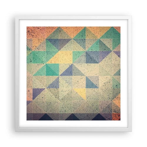 Affiche dans un cadre blanc - Poster - République des triangles - 50x50 cm