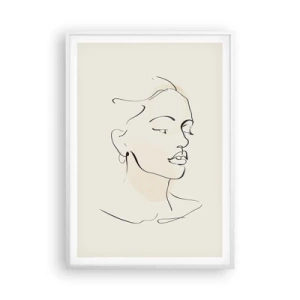 Affiche dans un cadre blanc - Poster - Une ligne certaine - 70x100 cm