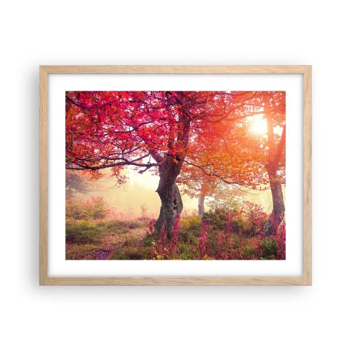 Affiche dans un chêne clair - Poster - Frénésie de floraison - 50x40 cm