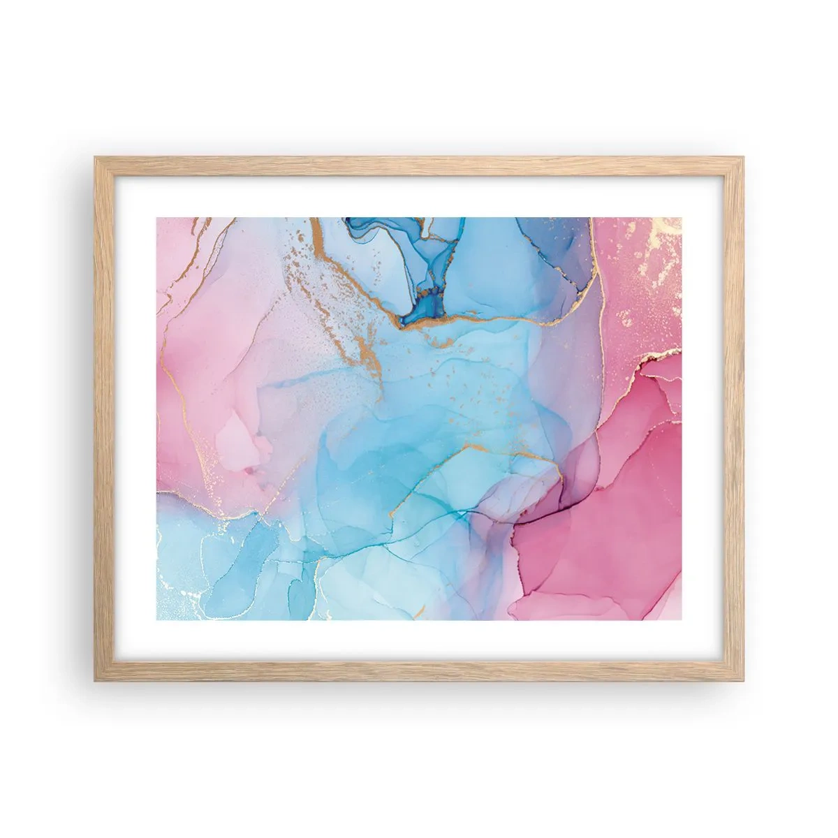 Affiche dans un chêne clair - Poster - Rencontre et mélange - 50x40 cm