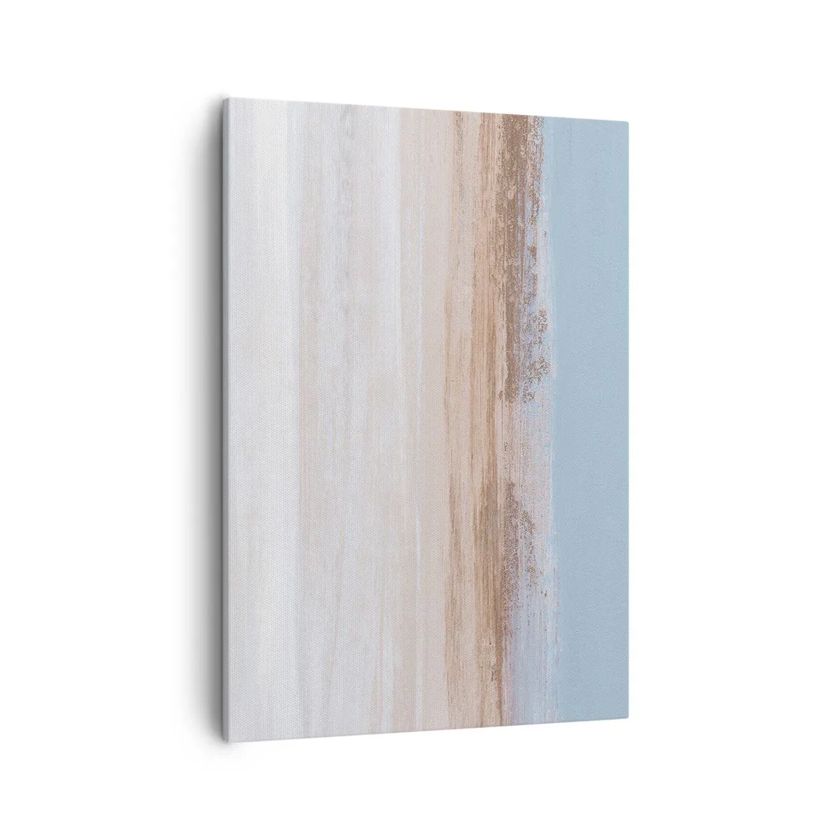 Impression sur toile - Image sur toile - Un paysage subtil aux tons pastel de bleu et de beige - 50x70cm - Paysage ambigu - Décoration murale moderne pour le salon et la chambre ARTTOR