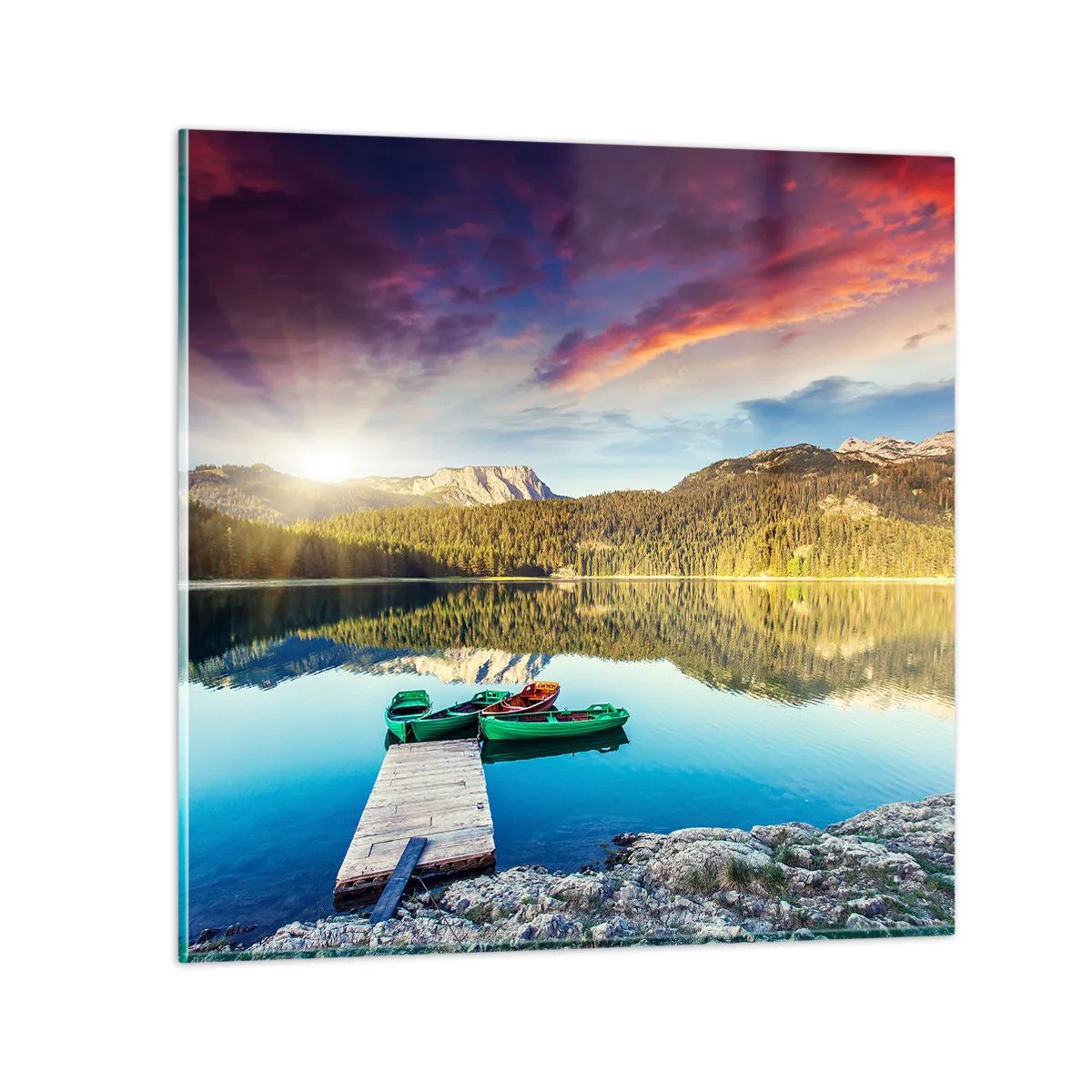 Impression sur verre - Image sur verre - Aussi lisse qu'un miroir au-dessus de l'eau - 60x60 cm