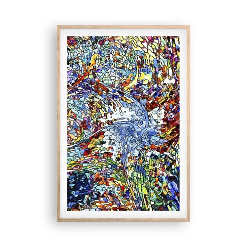 Affiche dans un chêne clair - Poster - Goutte de vitrail - 61x91 cm