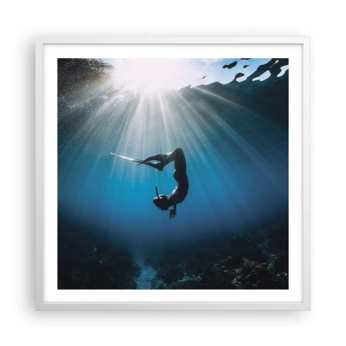 Affiche dans un cadre blanc - Poster - Dans sous-marine - 60x60 cm