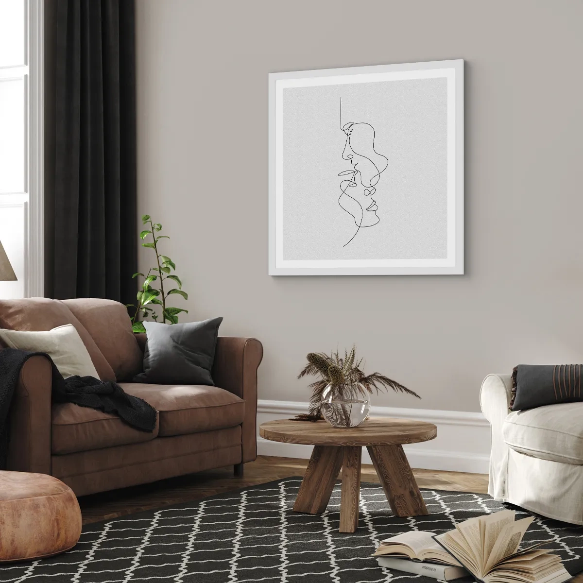 Affiche dans un cadre blanc - Poster - Chaleur de désir renaissant - 40x40 cm