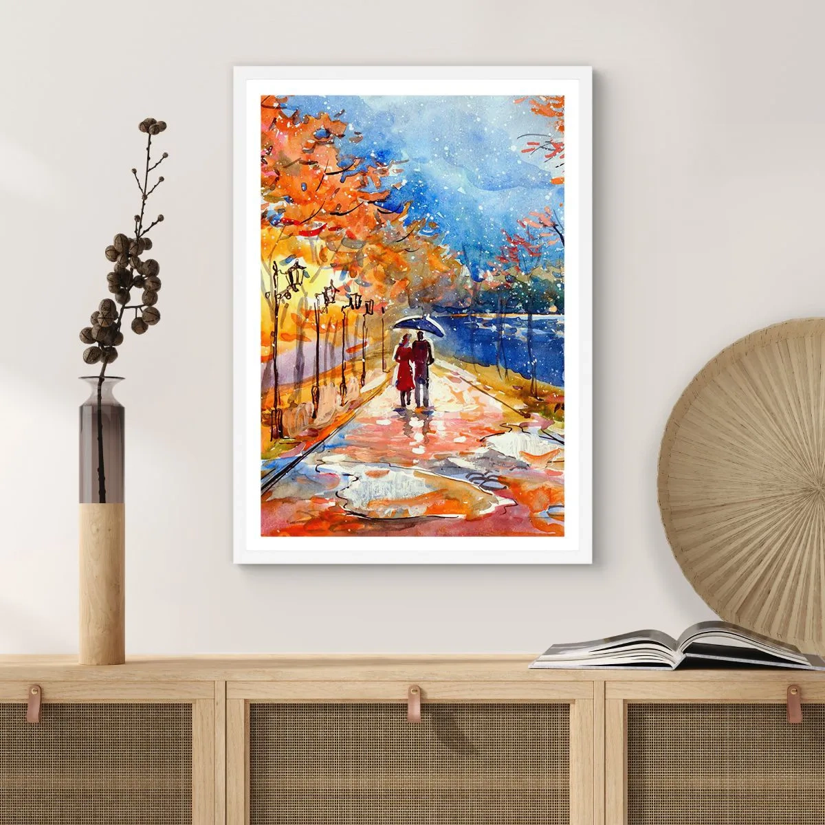 Affiche dans un cadre blanc - Poster - Ensemble jusqu'au bout du temps - 61x91 cm