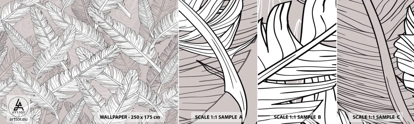 Échantillon De Papier Peint Standard Eco - Un tourbillon de plumes - Abstraction, Plume d'oiseau, Graphique - 100x30 cm