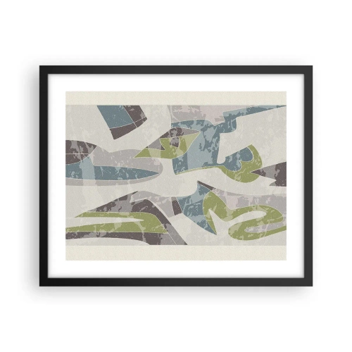 Affiche dans un cadre noir - Poster - Composition derrière la vitre - 50x40 cm