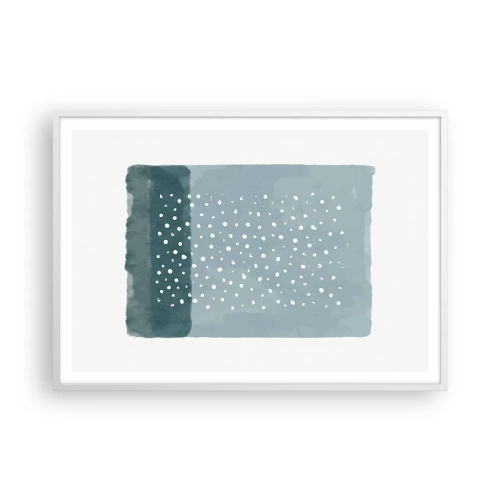 Affiche dans un cadre blanc - Poster - Évolution de bleus - 100x70 cm