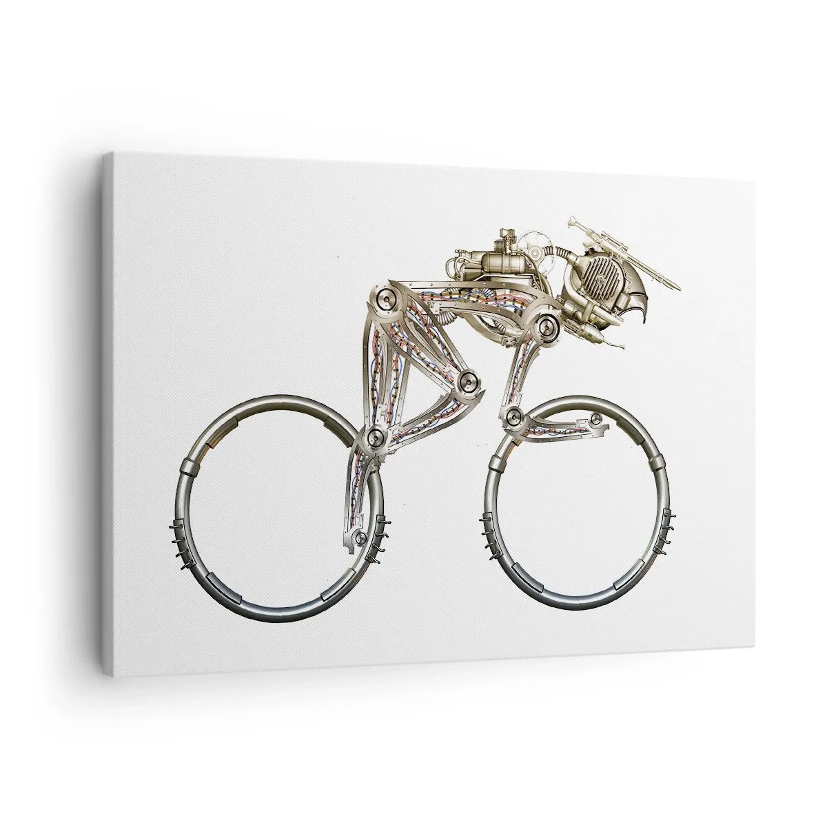 Impression sur toile - Image sur toile - Un vélo mécanique au design futuriste - 70x50cm - Machine exceptionnelle - Décoration murale moderne pour le salon et la chambre ARTTOR