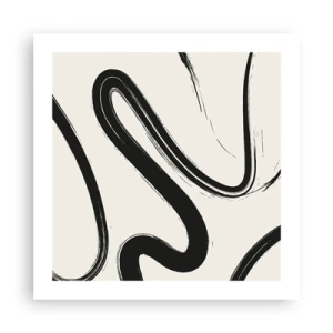 Affiche - Poster - Fantaisie en noir et blanc - 50x50 cm