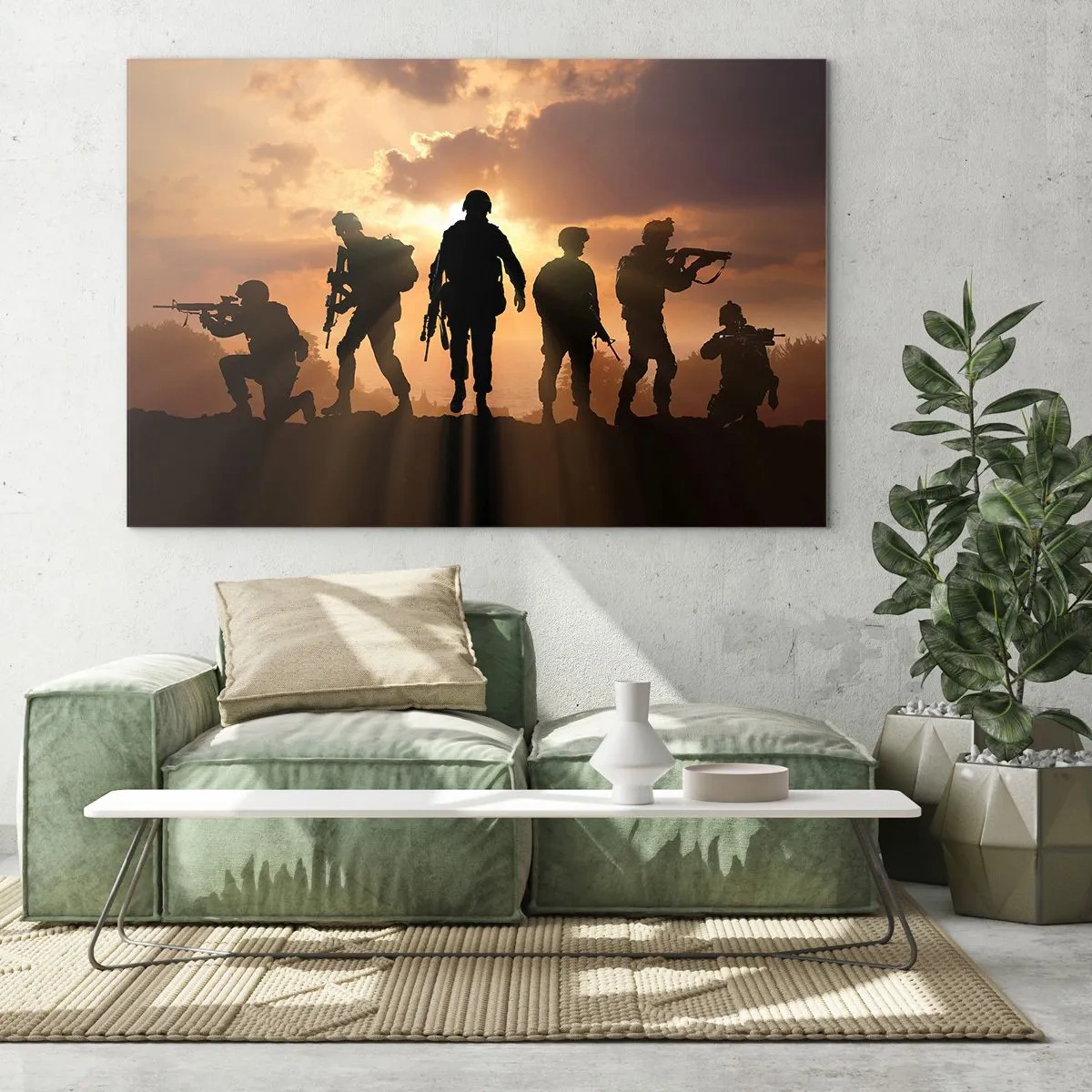 Impression sur verre - Image sur verre - Frères d'armes - 120x80cm - Brothers in arms - Décoration murale moderne pour le salon et la chambre ARTTOR