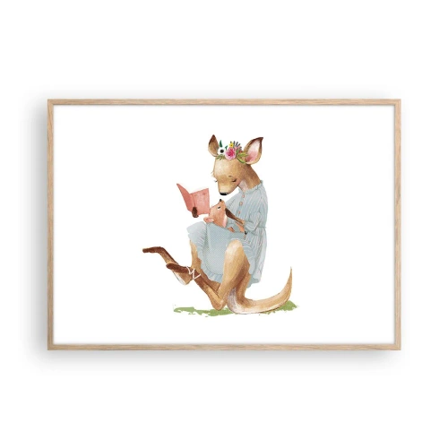 Affiche dans un chêne clair - Poster - Lis-moi maman - 100x70 cm