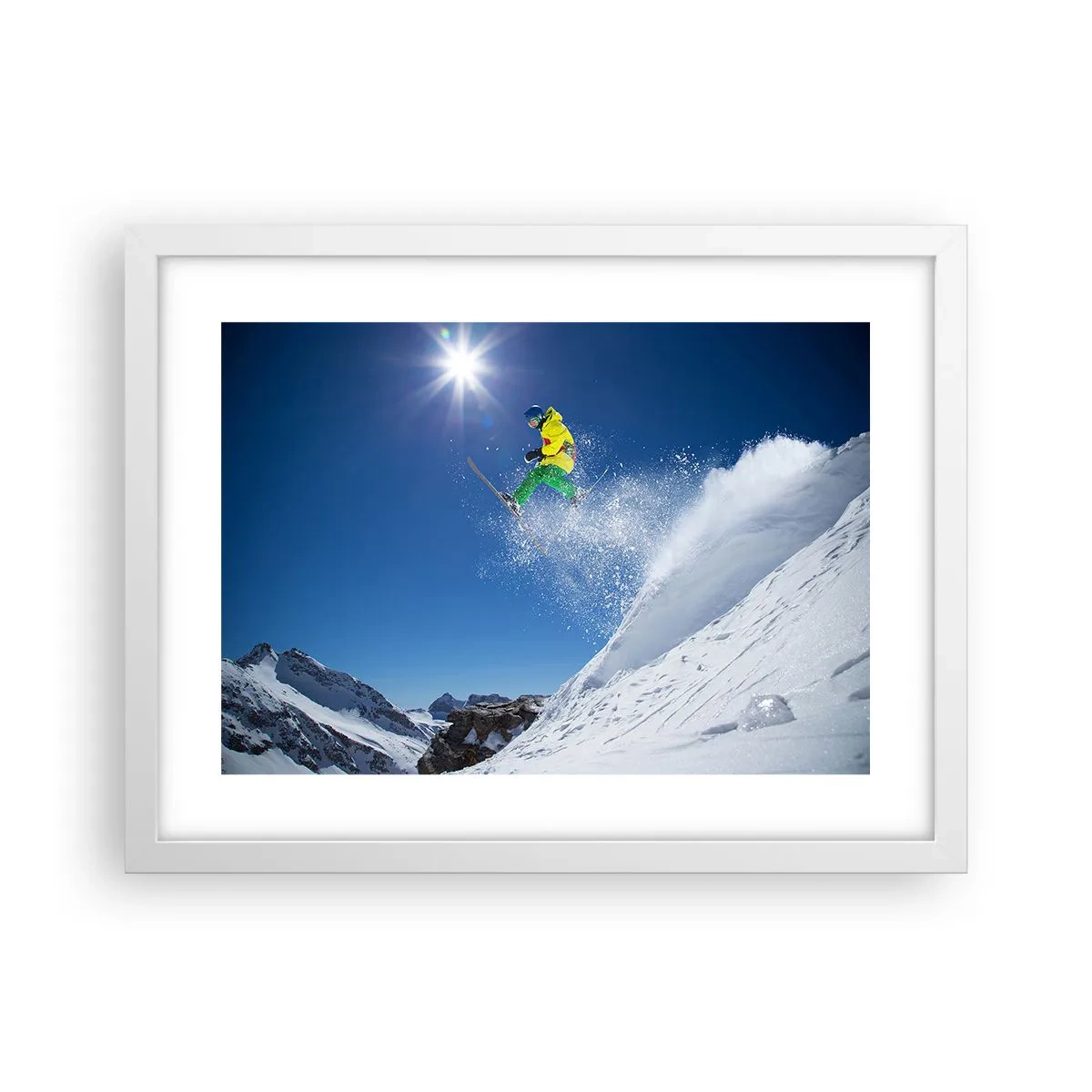 Affiche dans un cadre blanc - Poster - Danse avec les montagnes - 40x30 cm