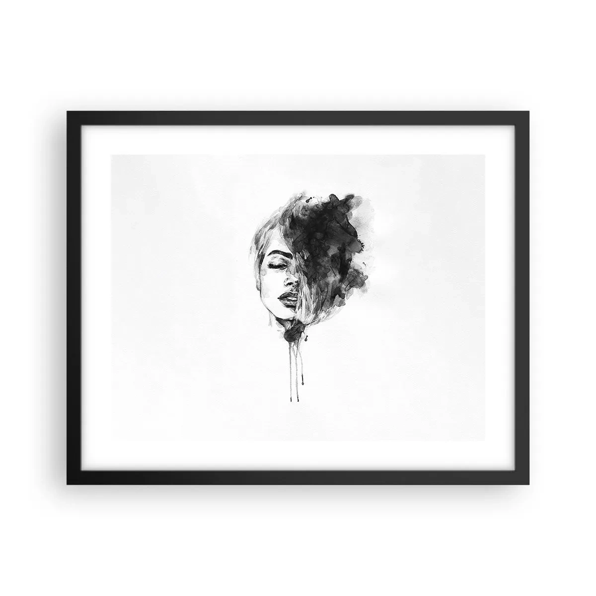 Affiche dans un cadre noir - Poster - De quoi rêve la fille - 50x40 cm