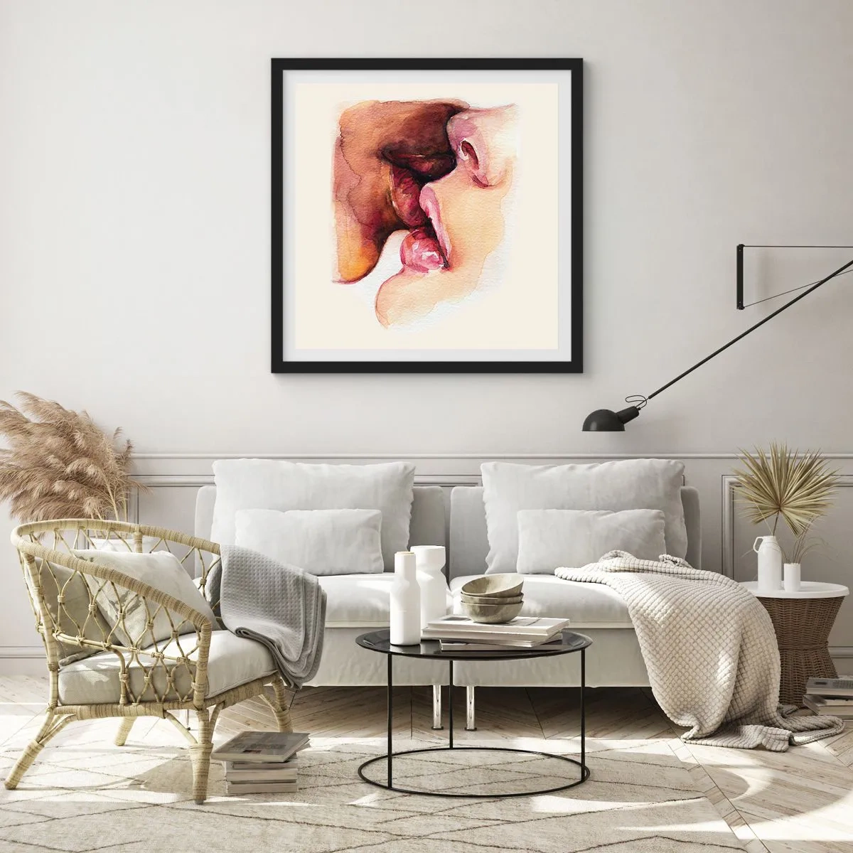 Affiche dans un cadre noir - Poster - Comme le jour et la nuit, la terre et le ciel - 30x30 cm