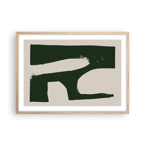 Affiche dans un chêne clair - Poster - Baies blanches - 70x50 cm