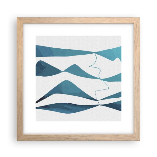 Affiche dans un chêne clair - Poster - Abstraction : composé turquoise - 30x30 cm