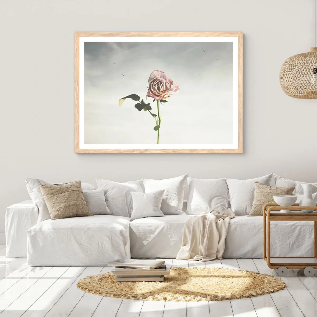 Affiche dans un chêne clair - Poster - Bonjour de printemps - 40x30 cm