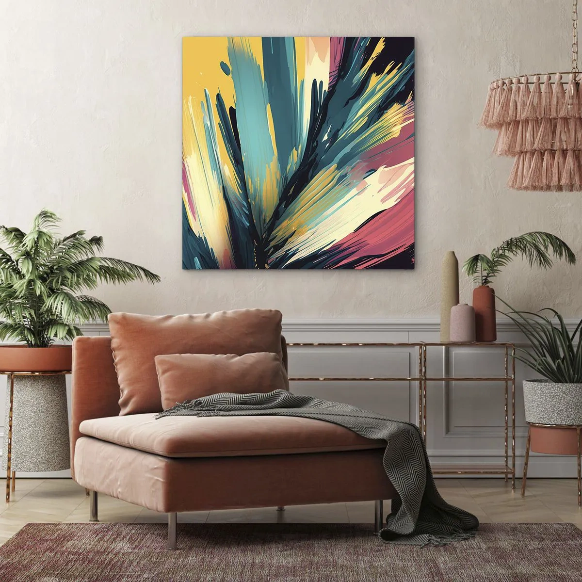 Impression sur toile - Image sur toile - Composition – une explosion de joie - 30x30 cm
